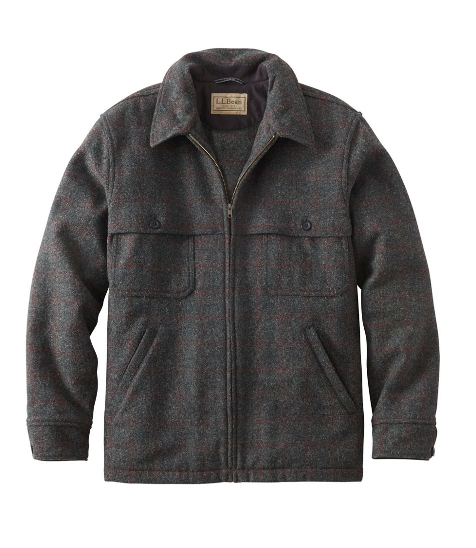 L.L.Bean Men's Maine Guide Zip-Front Jac-Shirt, Plaid OUTERWEAR|OUTDOOR EQUIPMENT|SALE