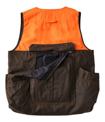 L.L.Bean Men's Double L Waxed-Cotton Upland Vest, Hunter Orange OUTERWEAR|OUTDOOR EQUIPMENT