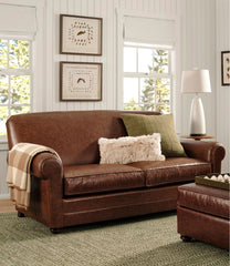L.L.Bean Bean's Leather Lodge Sofa HOME GOODS