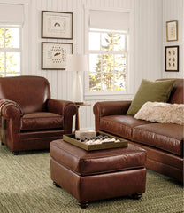 L.L.Bean Bean's Leather Lodge Sofa HOME GOODS