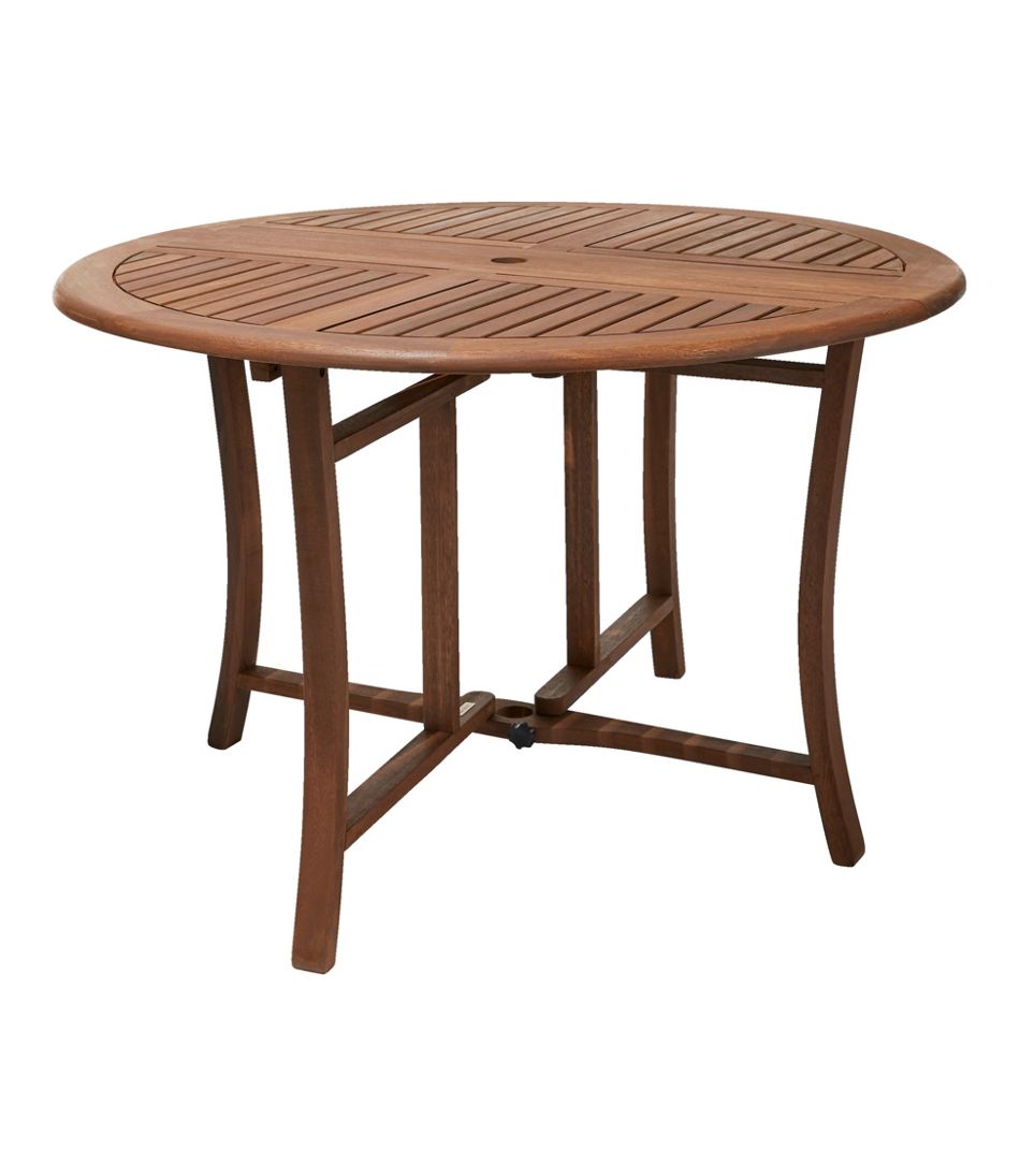 L.L.Bean Eucalyptus Folding Table, Round HOME GOODS