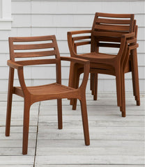 L.L.Bean Eucalyptus Stacking Chairs, Set of Four HOME GOODS