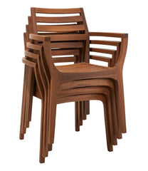 L.L.Bean Eucalyptus Stacking Chairs, Set of Four HOME GOODS