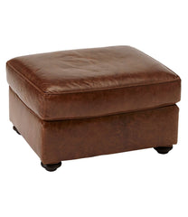 L.L.Bean Bean's Leather Lodge Ottoman HOME GOODS