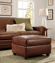 L.L.Bean Bean's Leather Lodge Ottoman HOME GOODS