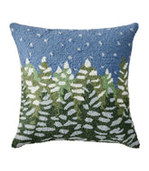 L.L.Bean Indoor/Outdoor Hooked Pillow, Frosted Trees HOME GOODS