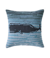 L.L.Bean Indoor/Outdoor Hooked Pillow, 18x18 Whale HOME GOODS