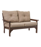 L.L.Bean All-Weather Patio Loveseat with Textured Cushion, Mahogany HOME GOODS