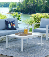 L.L.Bean White Aluminum Deep Seating Coffee Table HOME GOODS