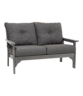 L.L.Bean All-Weather Patio Loveseat with Textured Cushion, Slate Gray HOME GOODS