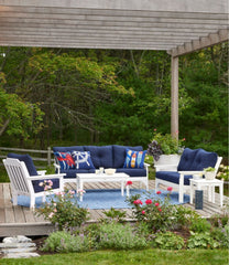 L.L.Bean All-Weather Patio Loveseat with Textured Cushion, White HOME GOODS