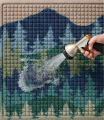 L.L.Bean Printed Recycled Waterhog Doormat, Pine Trees HOME GOODS