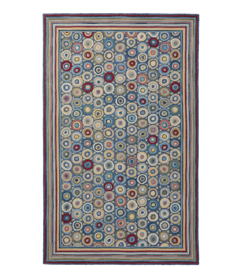 L.L.Bean Bean's Wool Hooked Rug, Coins HOME GOODS