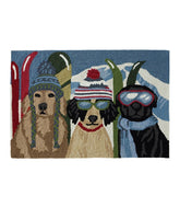 L.L.Bean Indoor/Outdoor Vacationland Rug, Dogs Skiing HOME GOODS