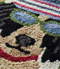 L.L.Bean Indoor/Outdoor Vacationland Rug, Dogs Skiing HOME GOODS
