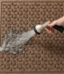 L.L.Bean Heavyweight Recycled Waterhog Doormat, Half Round, Blooming Circles HOME GOODS