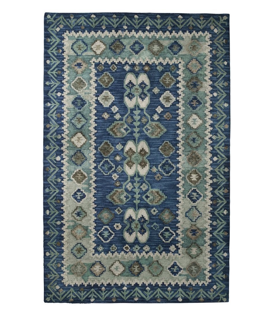 L.L.Bean Double Border Wool Hooked Rug HOME GOODS