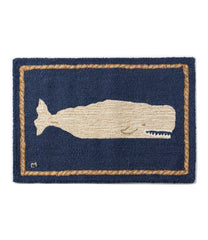 L.L.Bean Wool Hooked Novelty Rug, Whale HOME GOODS