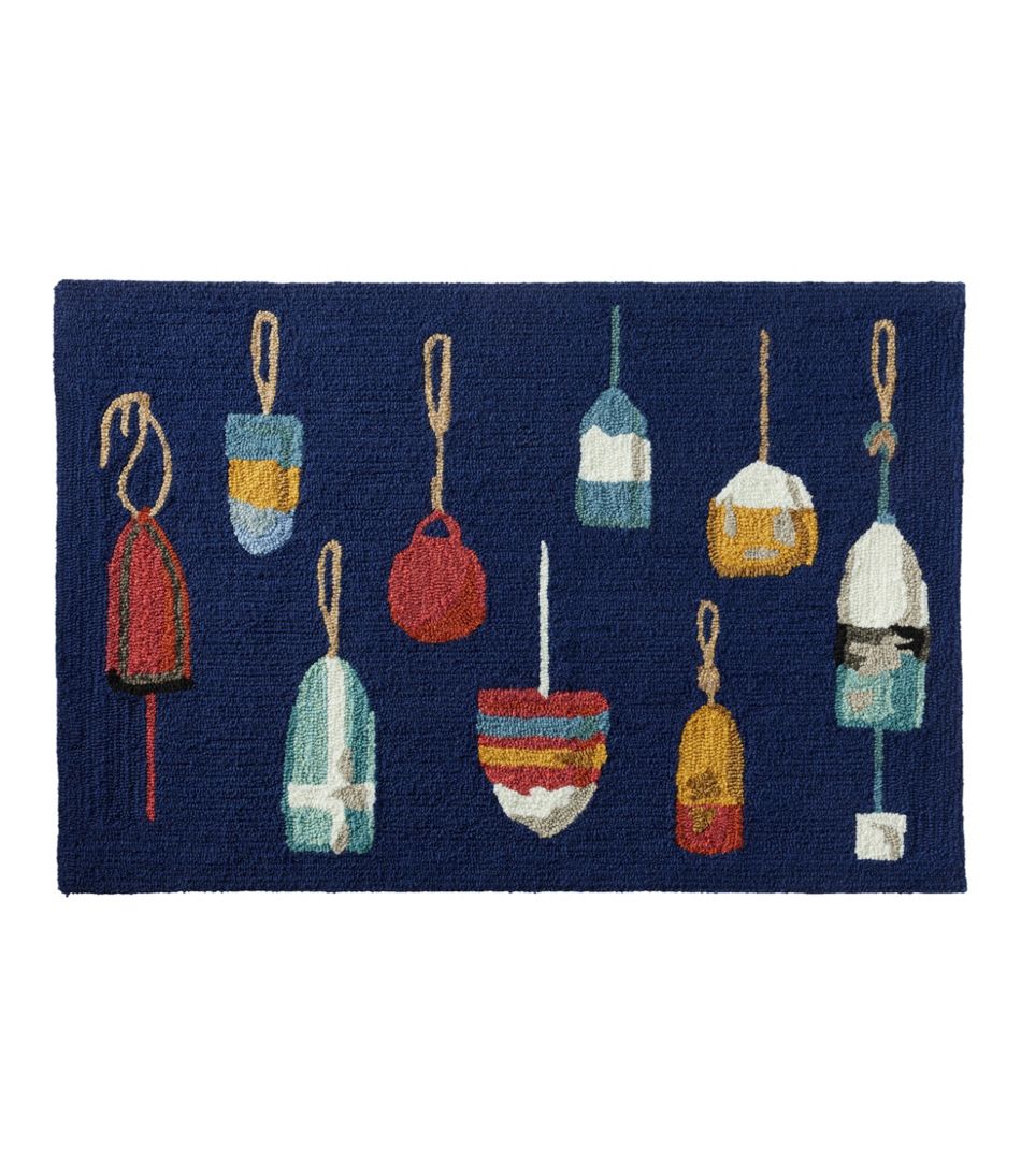 L.L.Bean Indoor/Outdoor Vacationland Rug, Buoys HOME GOODS