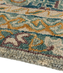 L.L.Bean Bordered Medallion Wool Tufted Rug, Blue Multi HOME GOODS