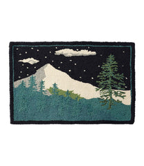 L.L.Bean Wool Hooked Novelty Rug, Winter Woods HOME GOODS