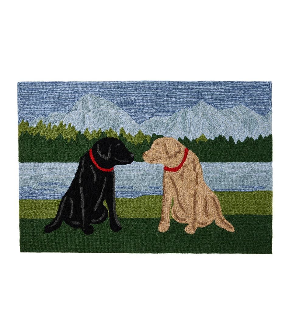 L.L.Bean Indoor/Outdoor Vacationland Rug, Mountain Dogs HOME GOODS
