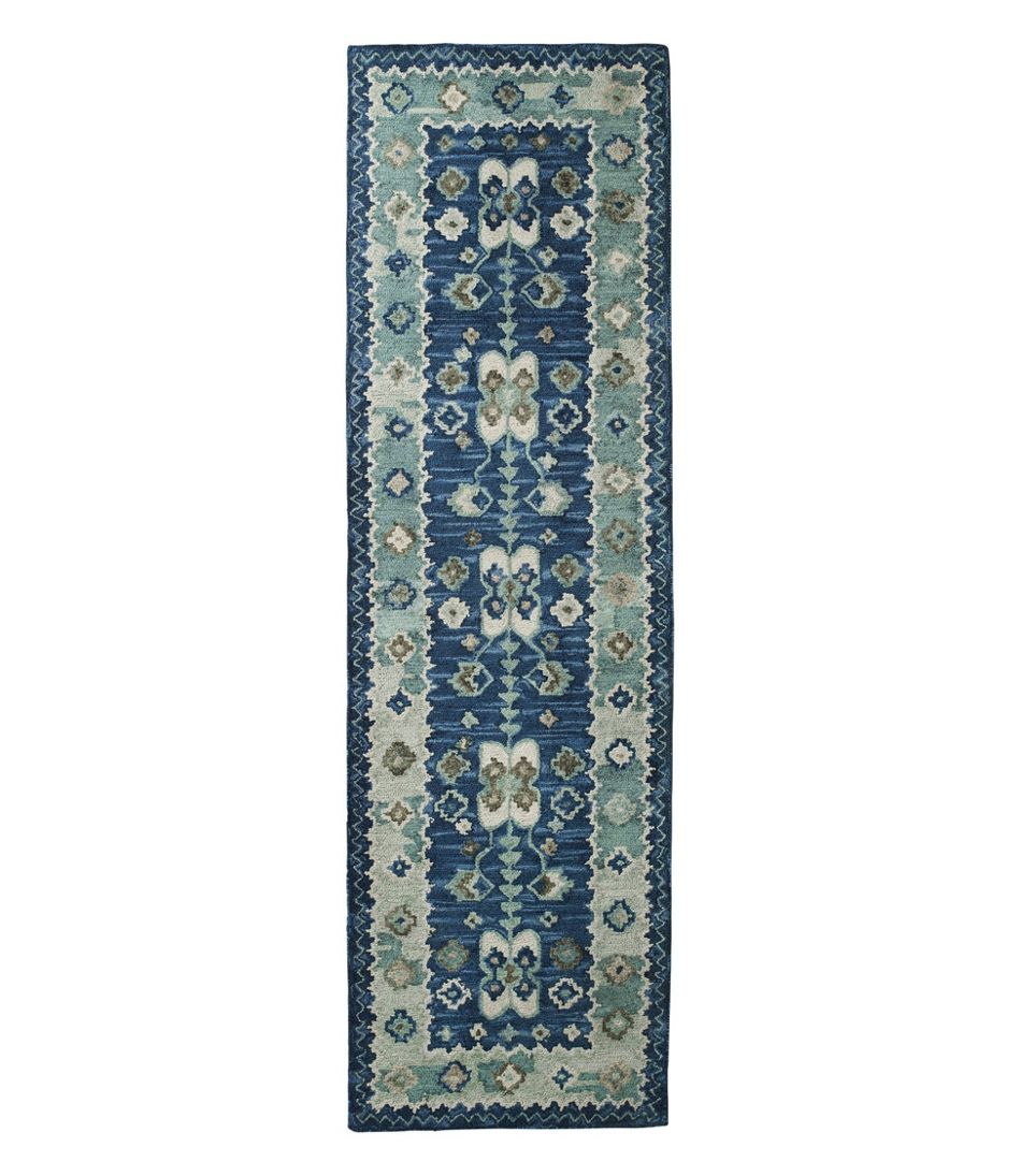 L.L.Bean Double Border Wool Hooked Runner HOME GOODS