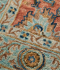 L.L.Bean Single Border Terracotta Wool Tufted Rug HOME GOODS