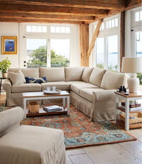 L.L.Bean Single Border Terracotta Wool Tufted Rug HOME GOODS