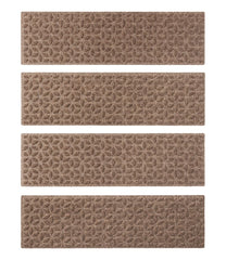 L.L.Bean Heavyweight Waterhog Mat, Stair Treads, Set of Four, Blooming Circles HOME GOODS