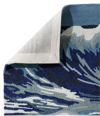 L.L.Bean Indoor/Outdoor Vacationland Runner, Ocean Waves HOME GOODS