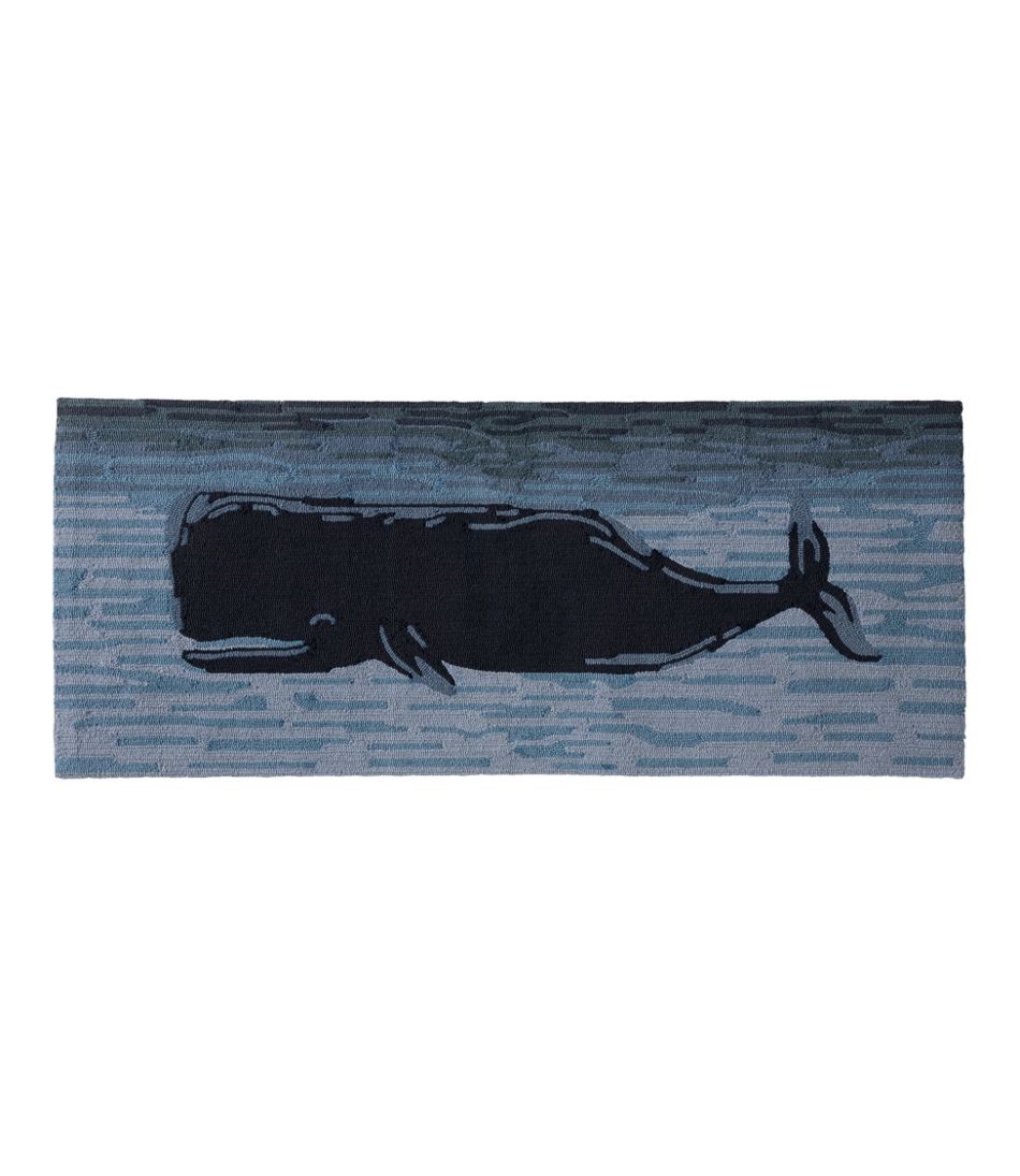 L.L.Bean Indoor/Outdoor Vacationland Runner, Coastal Whale HOME GOODS