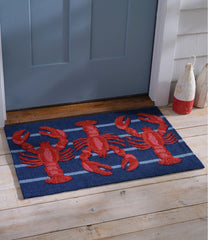 L.L.Bean Indoor/Outdoor Vacationland Rug, Lobsters HOME GOODS