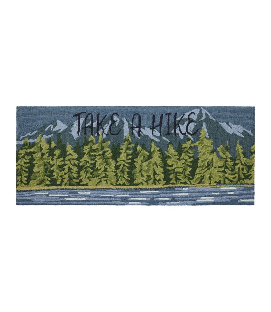 L.L.Bean Indoor/Outdoor Vacationland Runner, Lakeside Mountain Scene HOME GOODS|SALE