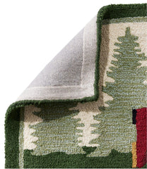 L.L.Bean Wool Hooked Novelty Runner, Dog Caravan HOME GOODS