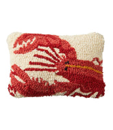 L.L.Bean Wool Hooked Throw Pillow, Lobster, 8" x 12" HOME GOODS