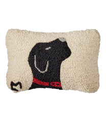 L.L.Bean Wool Hooked Throw Pillow, Black Labrador, 8" x 12" HOME GOODS