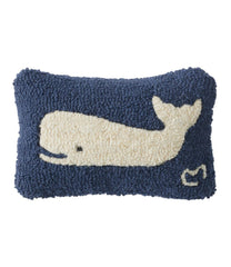 L.L.Bean Wool Hooked Throw Pillow, Whale, 8" x 12" HOME GOODS