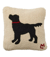 L.L.Bean Wool Hooked Throw Pillow, Black Dog, 14" x 14" HOME GOODS