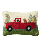 L.L.Bean Wool Hooked Throw Pillow, Dog Trio, 14" x 20" HOME GOODS