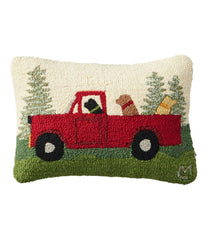 L.L.Bean Wool Hooked Throw Pillow, Dog Trio, 14" x 20" HOME GOODS