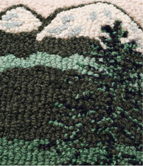 L.L.Bean Wool Hooked Throw Pillow, Mountains, 14" x 14" HOME GOODS