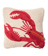 L.L.Bean Wool Hooked Throw Pillow, Red Lobster, 14" x 14" HOME GOODS