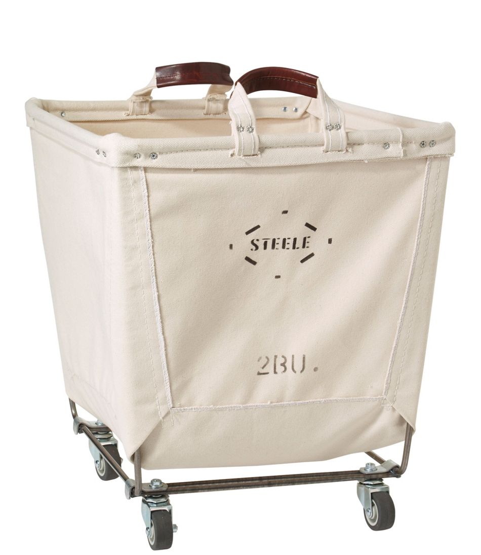 L.L.Bean Steele Two Bushel Small Carry Basket with Casters HOME GOODS