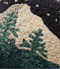 L.L.Bean Wool Hooked Throw Pillow, Winter Woods, 12" x 18" HOME GOODS