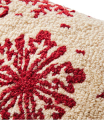 L.L.Bean Wool Hooked Throw Pillow, Snowflake, 14" x 20" HOME GOODS