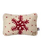 L.L.Bean Wool Hooked Throw Pillow, Red Flake, 8" x 12" HOME GOODS