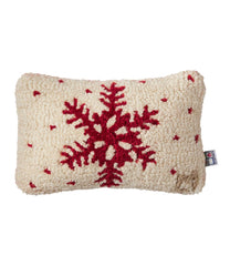 L.L.Bean Wool Hooked Throw Pillow, Red Flake, 8" x 12" HOME GOODS