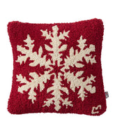 L.L.Bean Wool Hooked Throw Pillow, Snowflake, 14" x 14" HOME GOODS