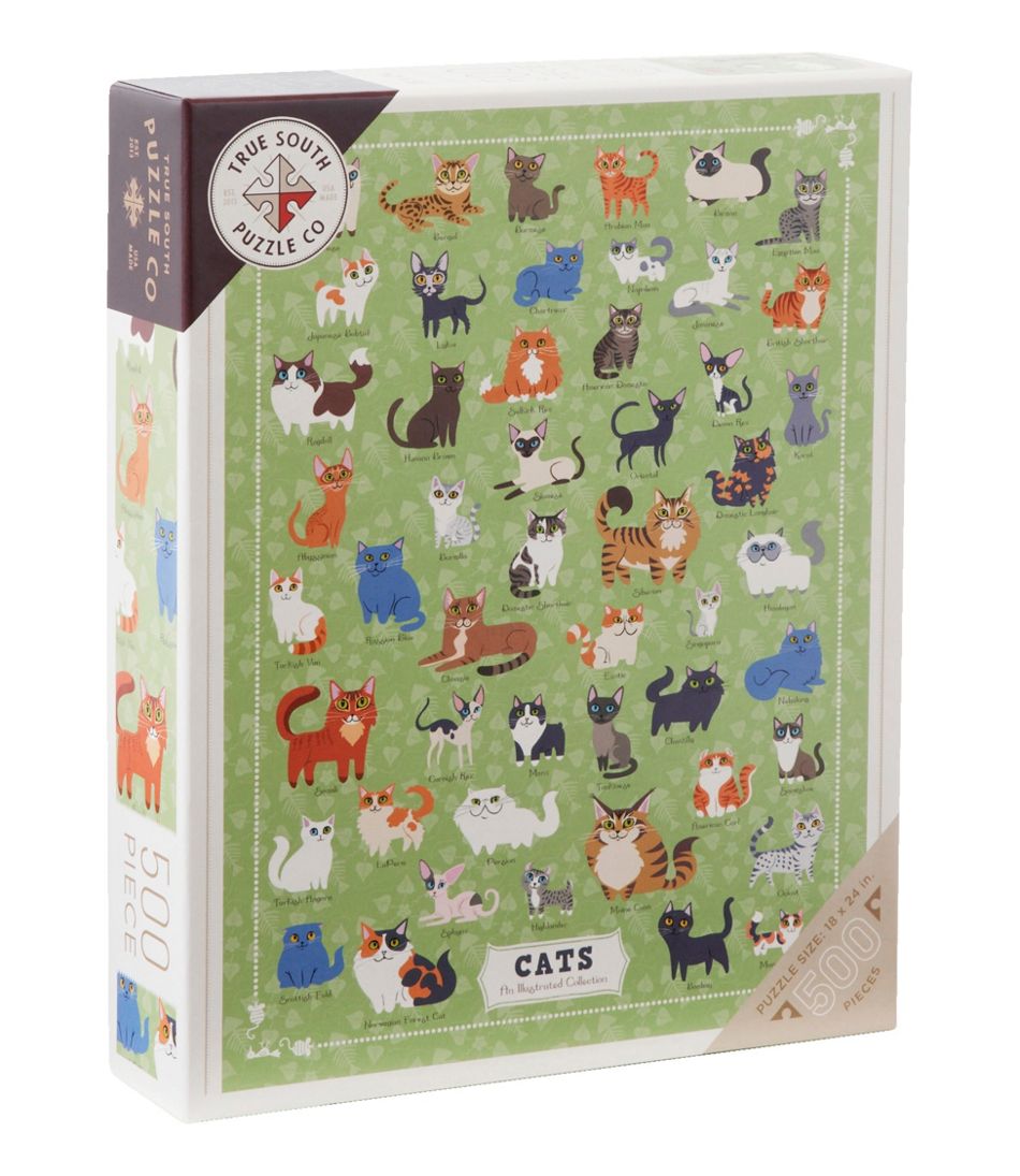 L.L.Bean Illustrated Cats Puzzle, 500 Pieces HOME GOODS